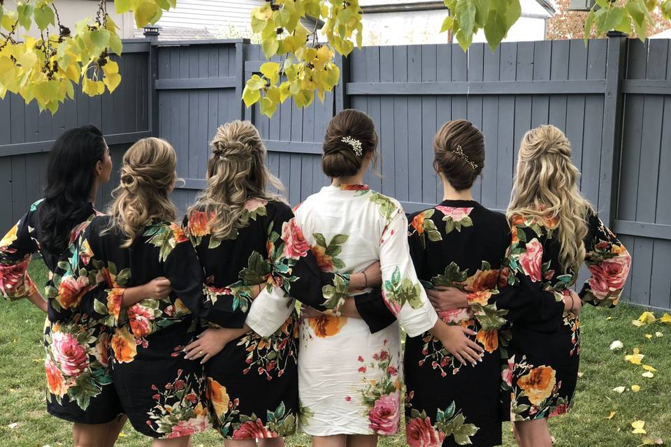 Bride + bridesmaid