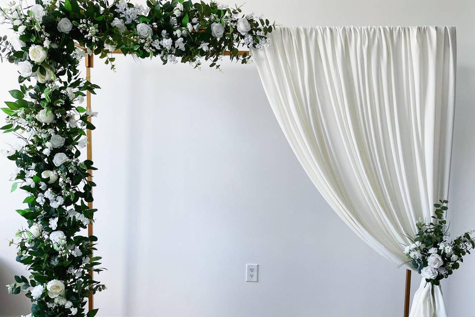 Draped and Floral Backdrop