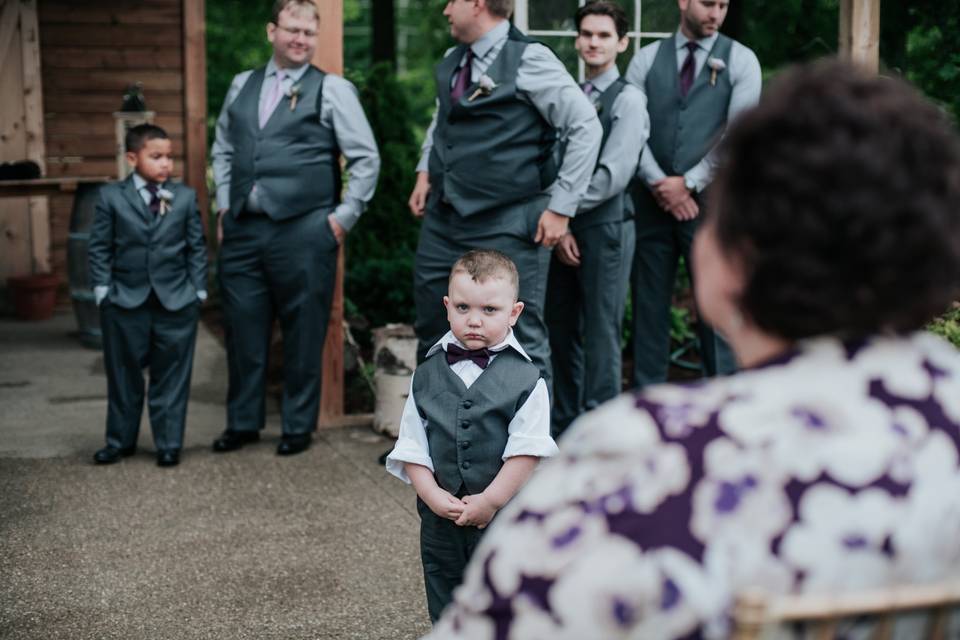 Ceremony with cute ring bearer