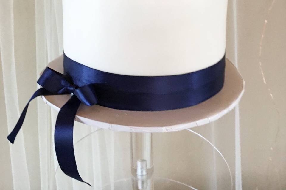 Navy Blush Small Wedding Cake