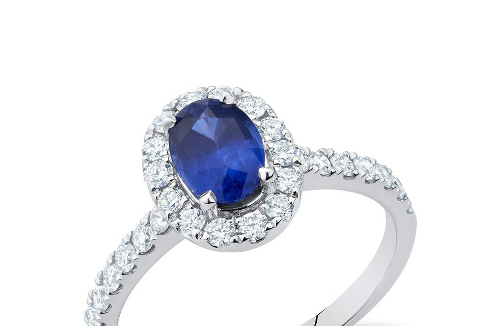 18K gold, sapphire, diamonds