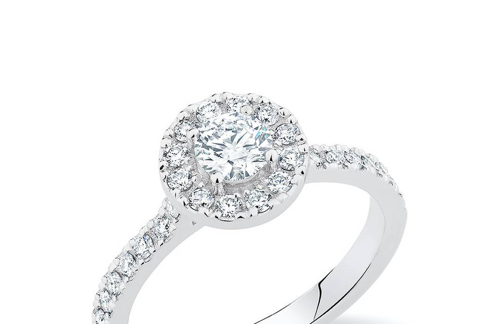 Radiant engagement ring