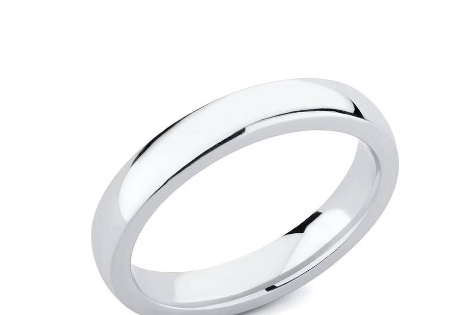 18K white gold wedding band