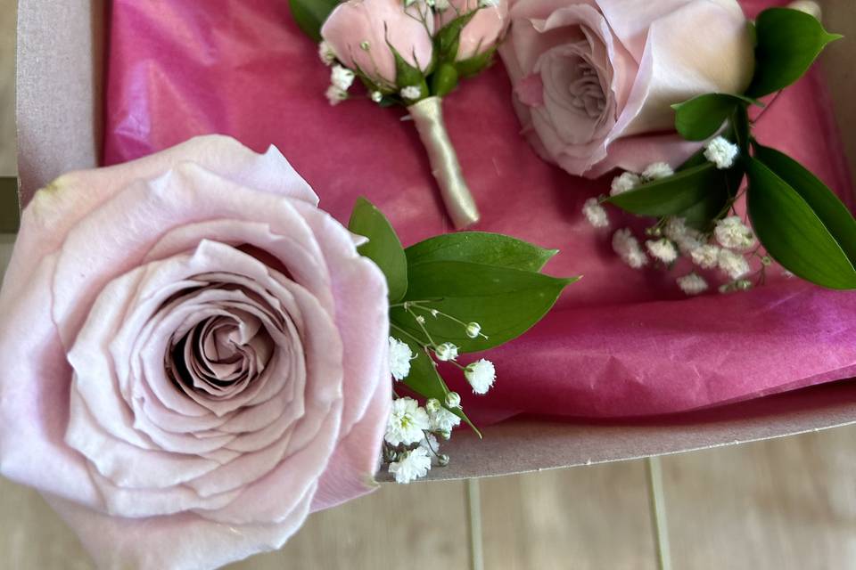 Tea-Pink Mauve Boutonniere's