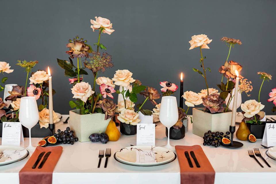 Moody tablescape