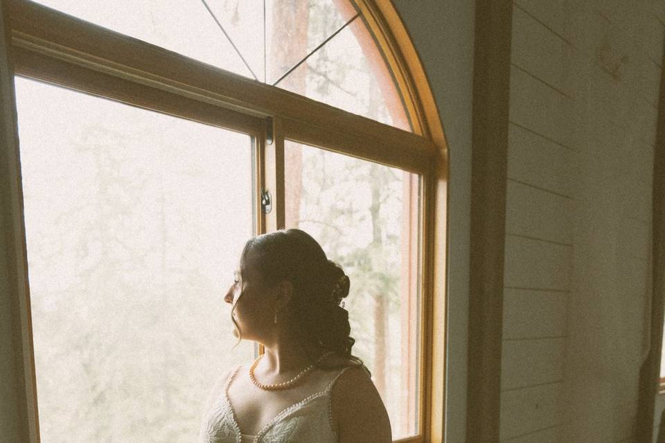 Bride getting ready