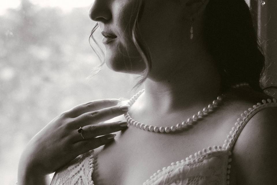 Bride getting ready