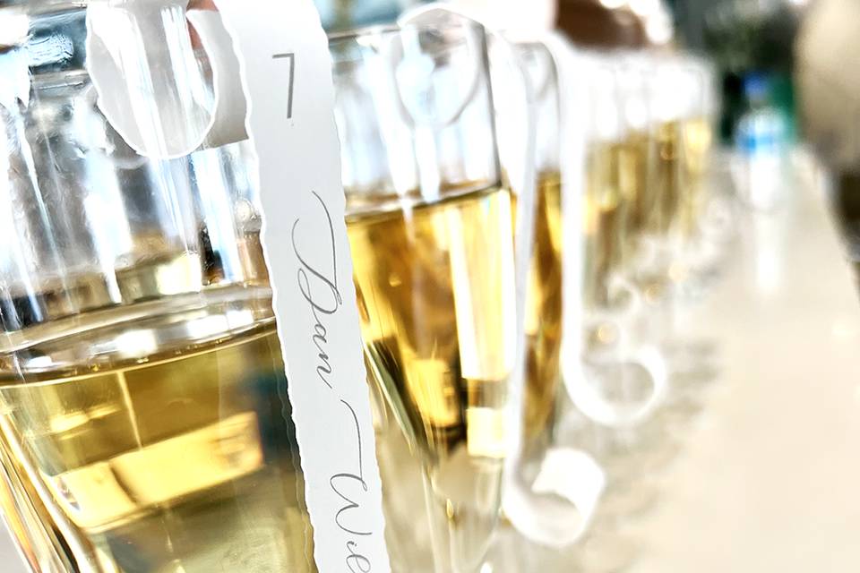 Champagne Glass Escort Tags