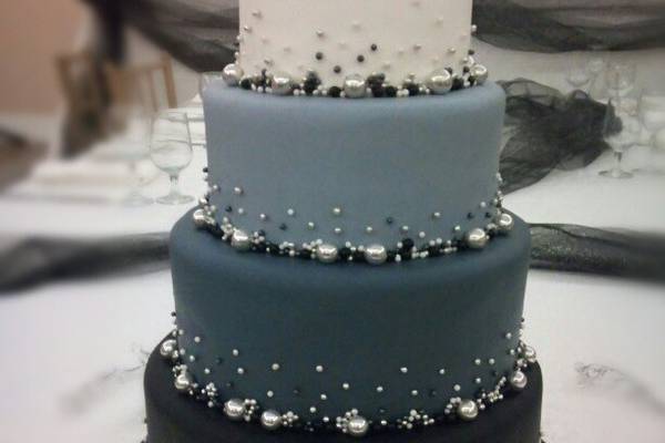 Custom grey ombre wedding cake