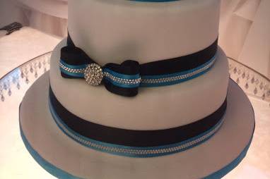 Custom bow tie wedding cake
