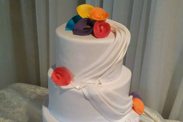 Custom colorful wedding cake
