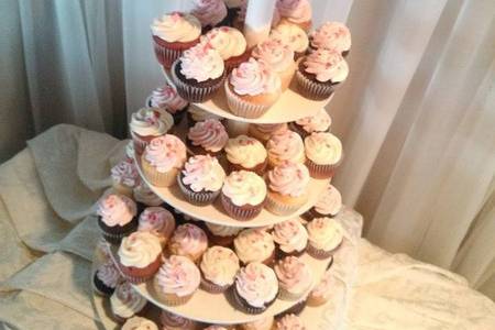 Custom wedding cake cupcake tower