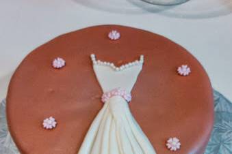 Custom bridal gown wedding cake