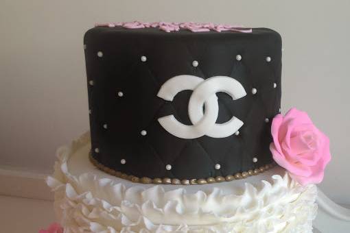 Custom Chanel designer wedding cake