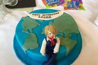 Custom birthday earth travel cake