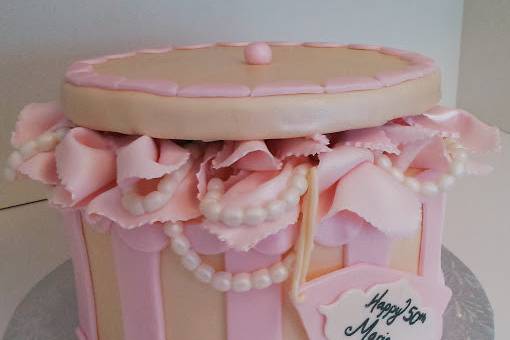 Pretty custom romantic birthday cake