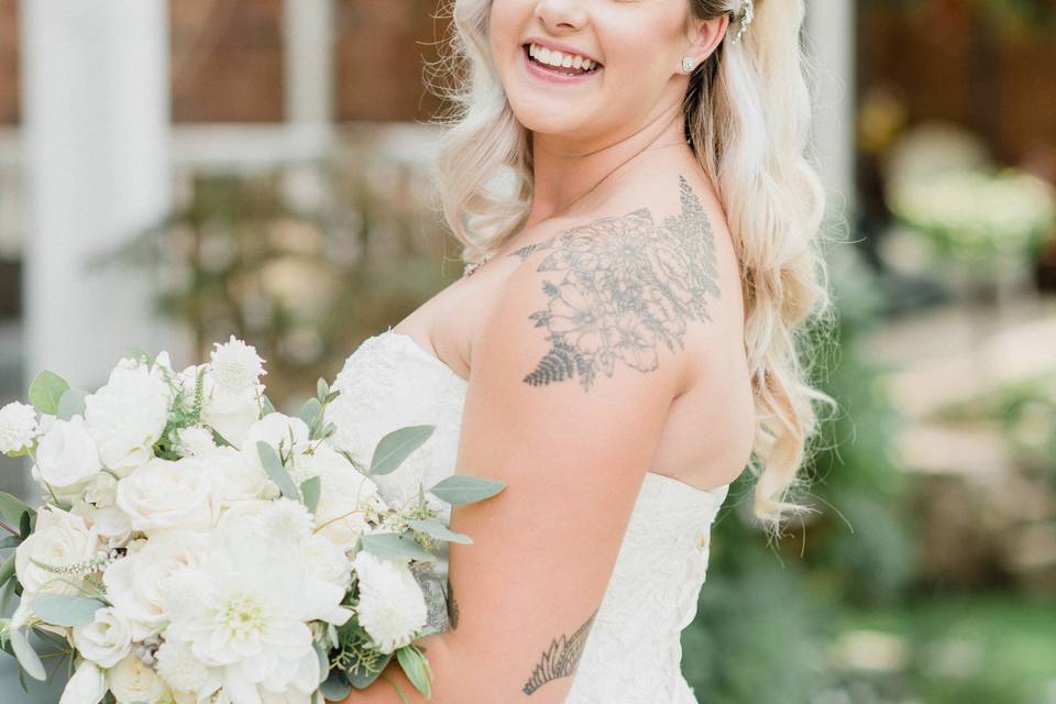 Beautiful bride and bouquet