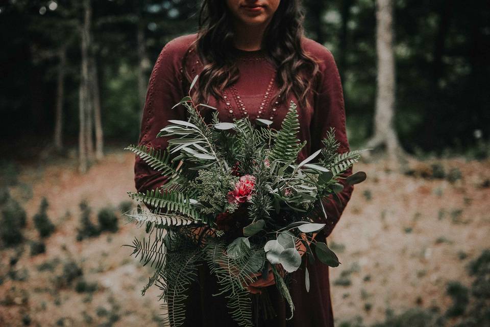 Bridesmaid with bouquet