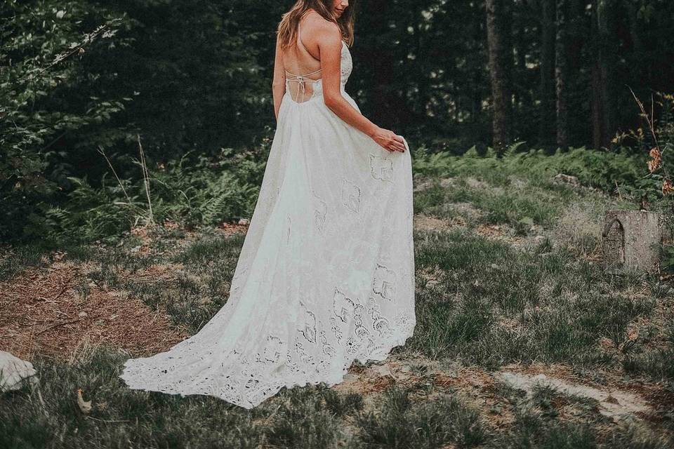 Bride in forest