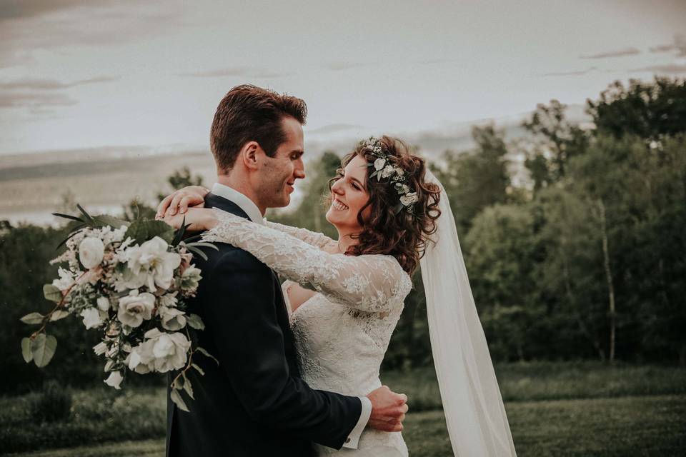 Candid Bride and Groom