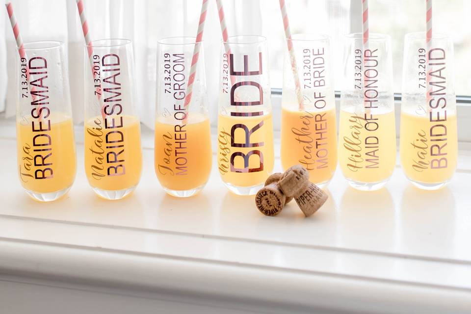 Bridal Party Custom glasses