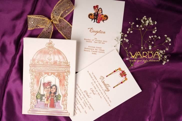 Caricature wedding invitation