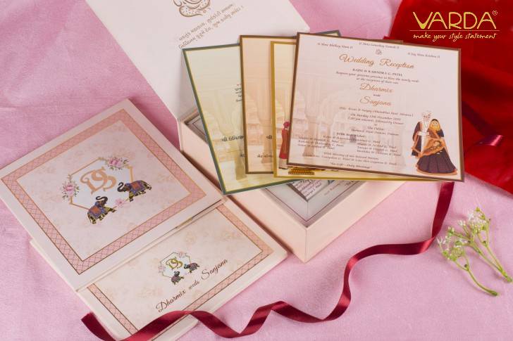 Modern wedding invitation card