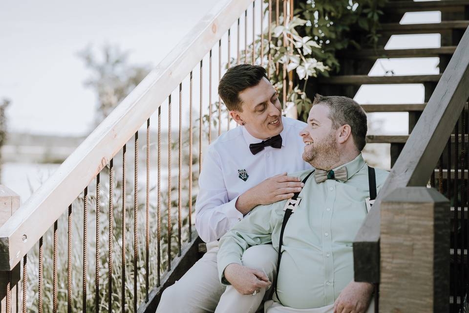 Cuddles on the stairs