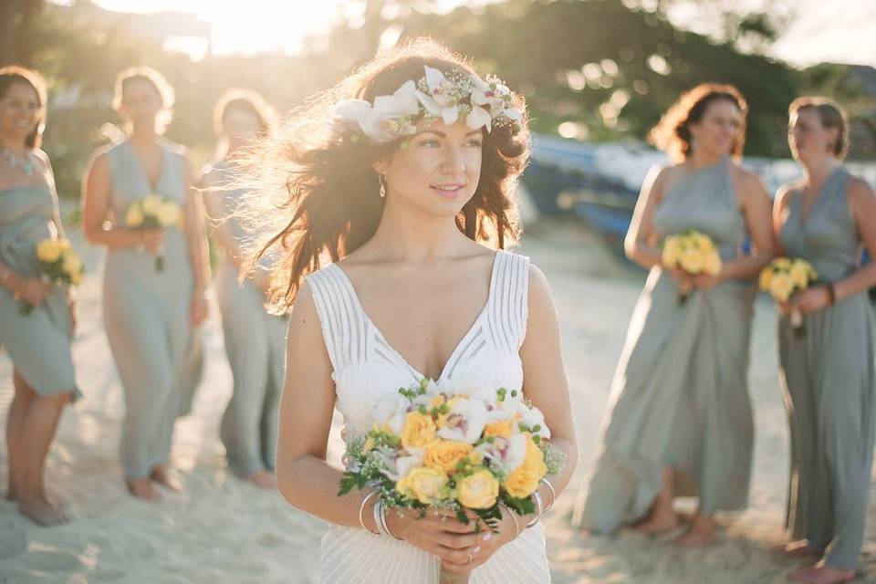 Bride and Bridesmaids