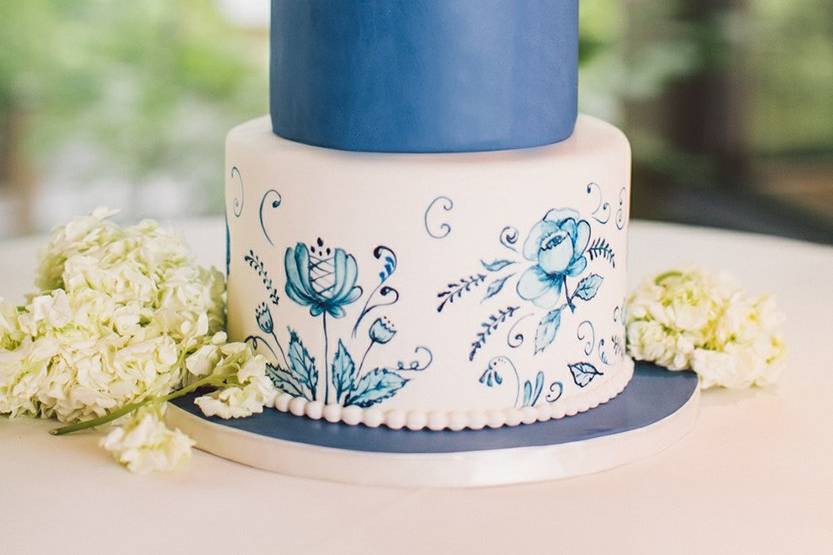 Elegant hand painted cake