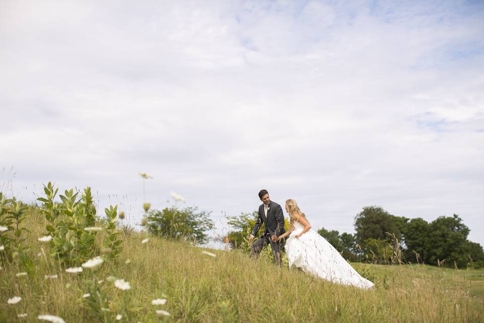 Hillside wedding