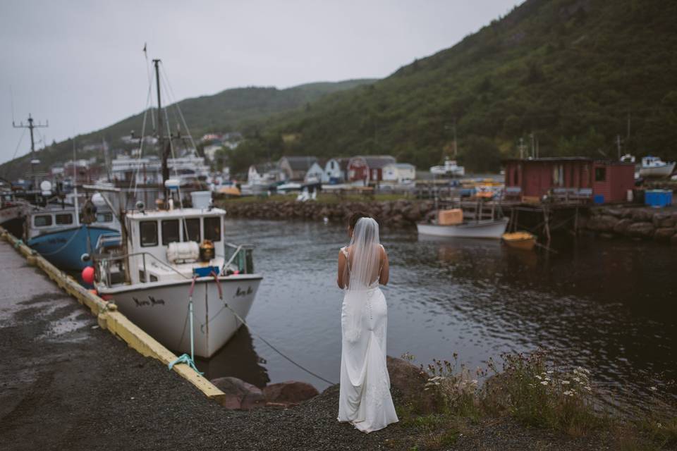 Bride in Petty Harbour, NL