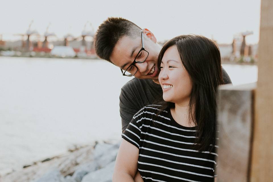 Smiling at each other