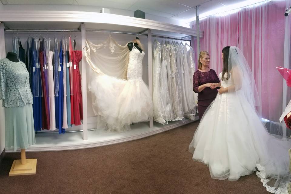 Wedding gown display