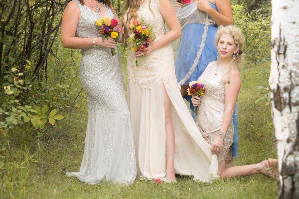 Woodland bridesmaids