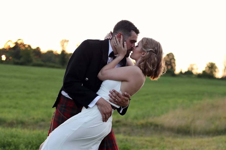 Golden hour bridal portraits