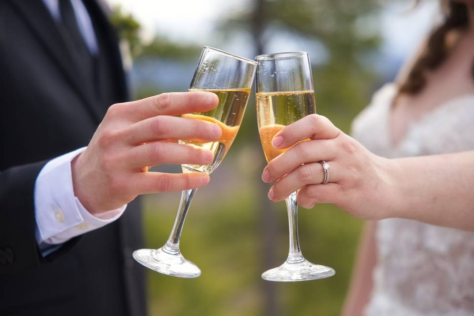 Cheers to the bride and groom