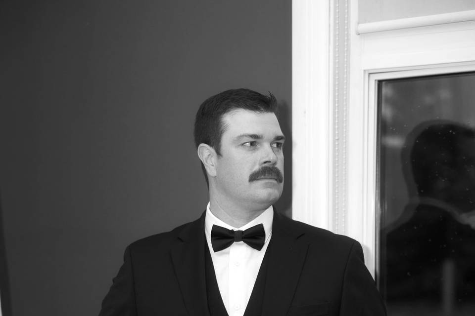 Groom black and white