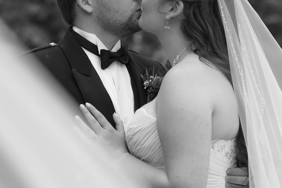 Black and white veil shots