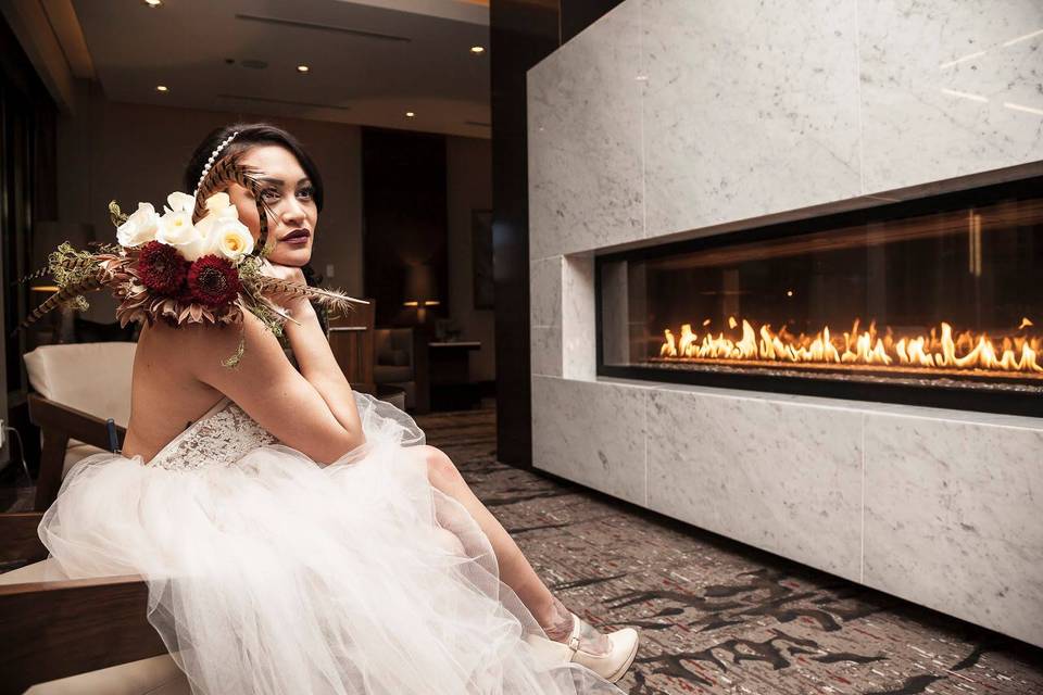 Rooftop patio wedding ceremony