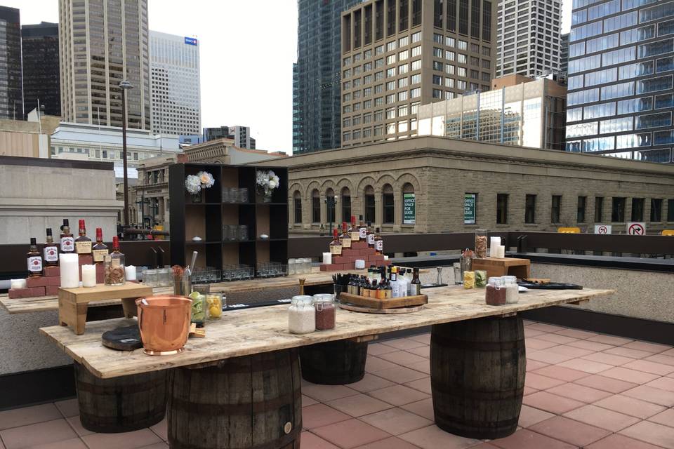 Rooftop patio bar