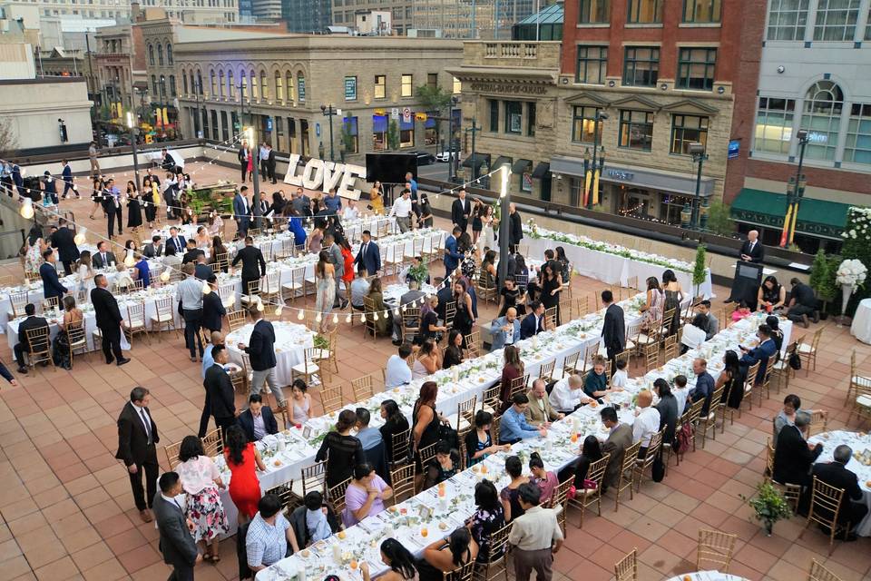 Rooftop patio wedding ceremony