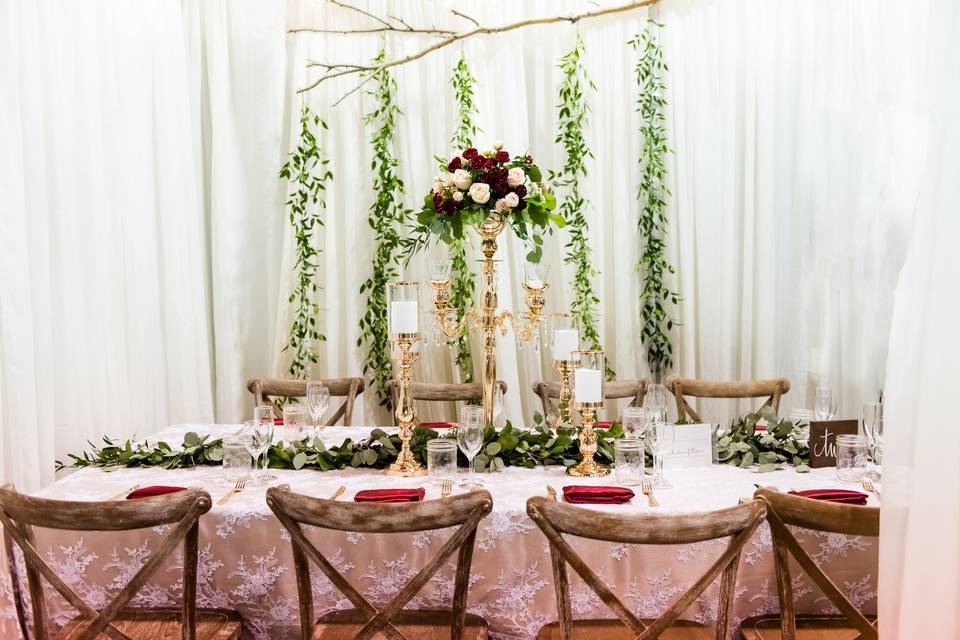 Rooftop patio bridal table