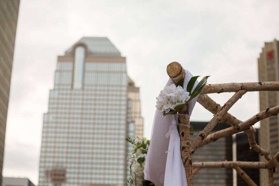 Rooftop wedding ceremony