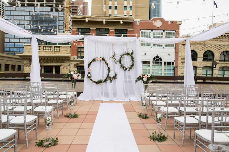 Rooftop wedding ceremony
