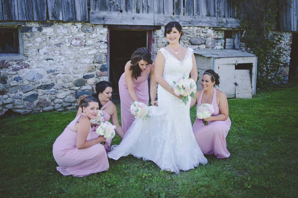 Bridesmaids and Bride