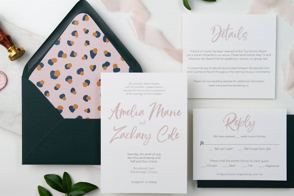 Assembled invitation suite