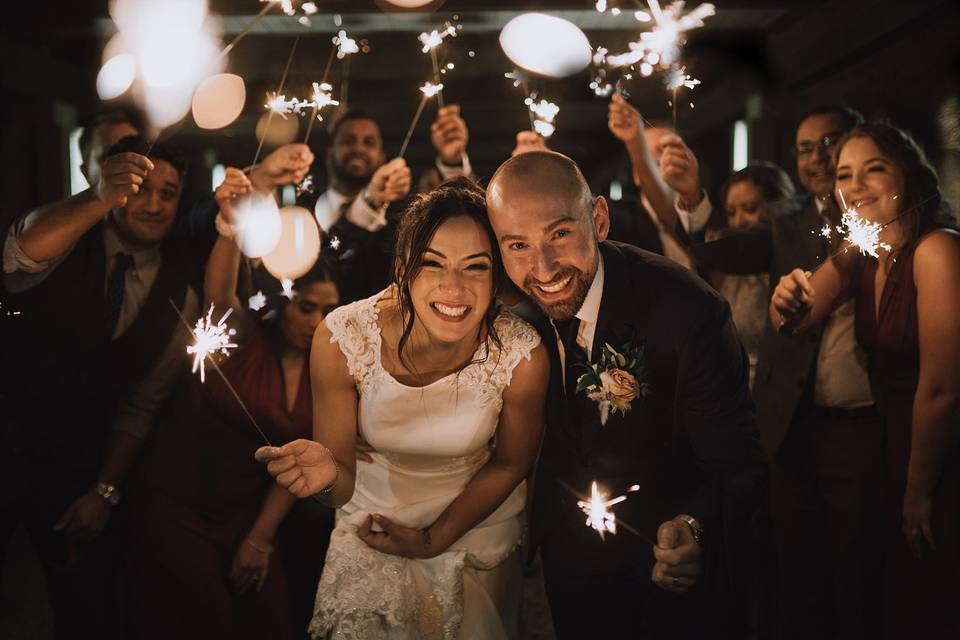 Sparkling wedding celebration