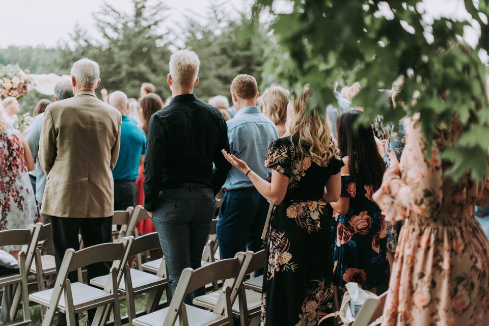 Outdoor wedding ceremony