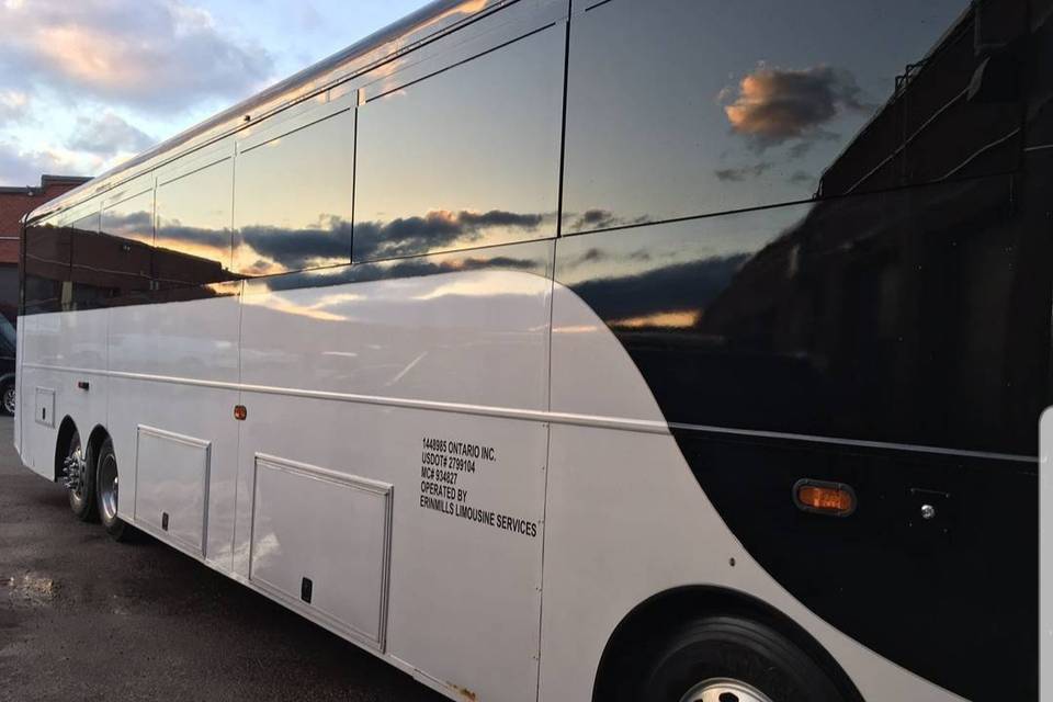 Reflections in the limo coach